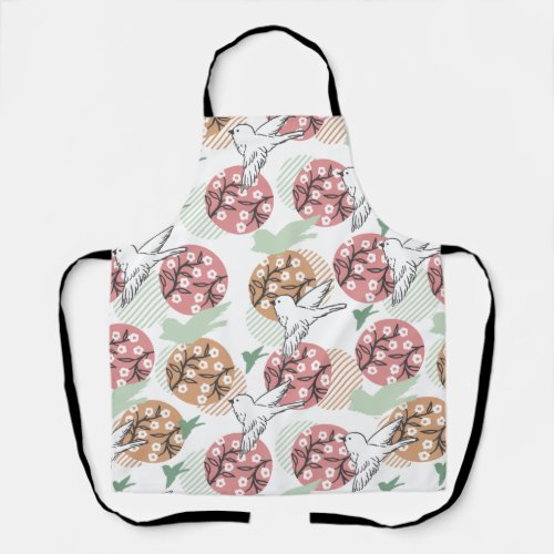 Geometric Spring Nature and Animal Pattern Art Apron