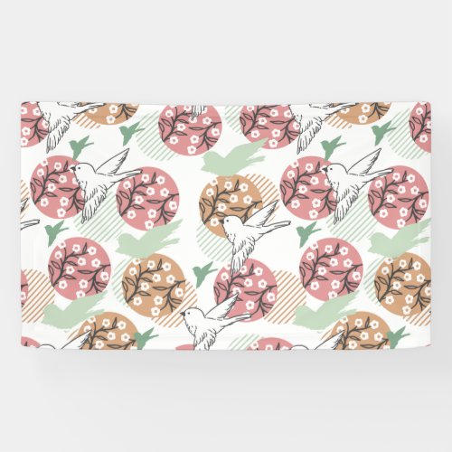 Geometric Spring Nature and Animal Pattern Art Banner