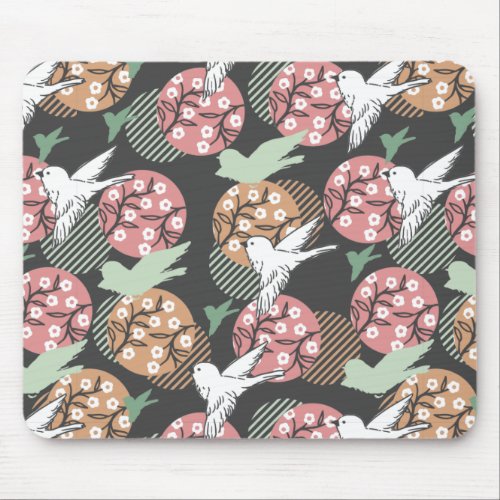 Geometric Spring Nature and Animal Pattern Art Mou Mouse Pad