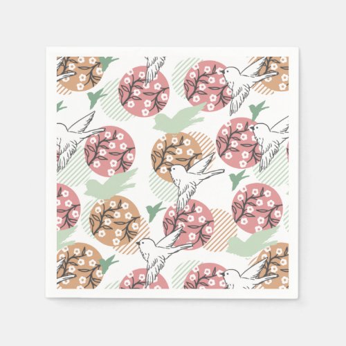 Geometric Spring Nature and Animal Pattern Art Napkins