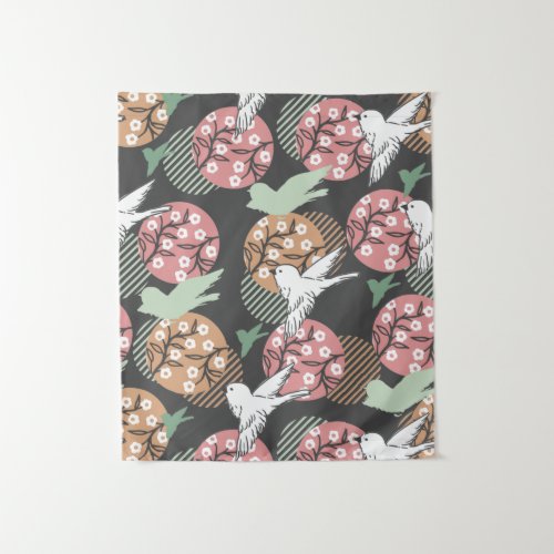 Geometric Spring Nature and Animal Pattern Art Tap Tapestry