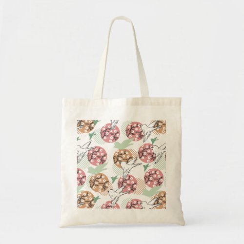 Geometric Spring Nature and Animal Pattern Art Tote Bag