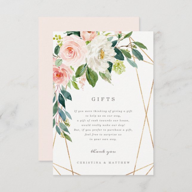 Geometric Spring Romance Gifts Card (Front/Back)