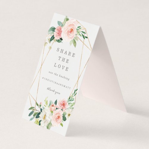 Geometric Spring Romance Share the Love Table Sign