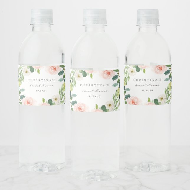 Geometric Spring Romance Water Bottle Labels (Bottles)