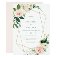 Geometric Spring Romance Wedding Invitation