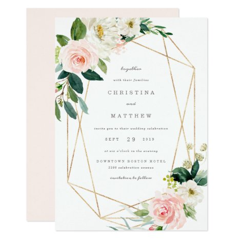 Geometric Spring Romance Wedding Invitation