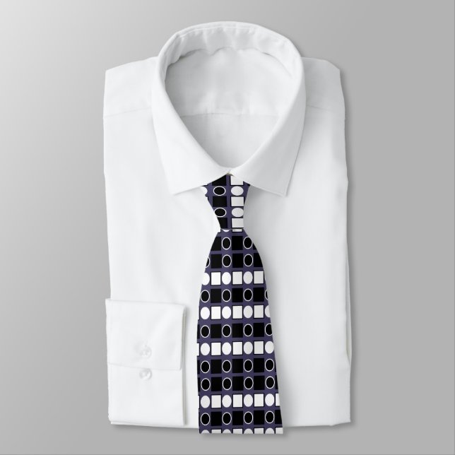 Geometric Square Circle Geometric  Neck Tie (Tied)