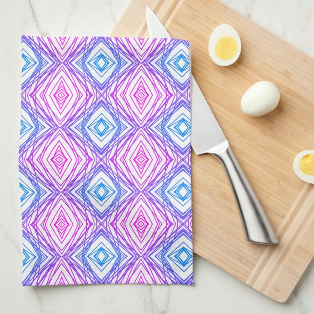 Geometric Square & Diamond Kitchen Towel (Quarter Fold)