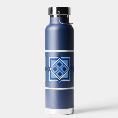 Geometric Square Pattern Water Bottle