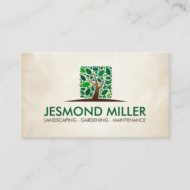 Geometric Square Tree Business Card (Front)