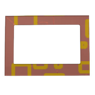 Geometric Squares Brown Magnetic Frame