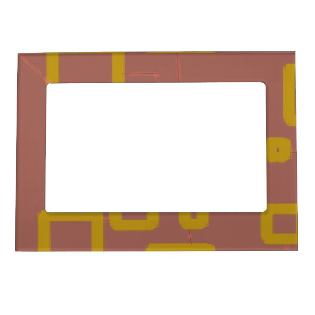 Geometric Squares Brown  Magnetic Frame (Front)