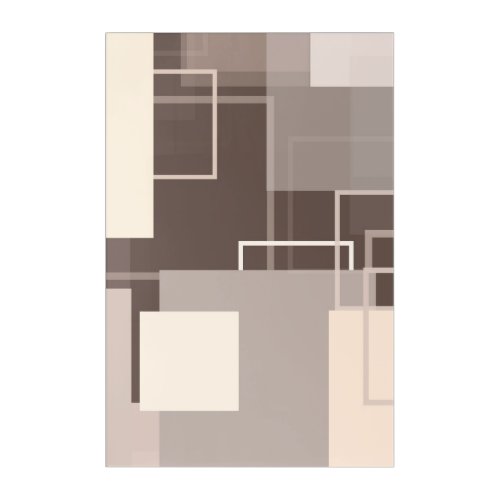 Geometric Squares _ Chocolate and Cream Acrylic Print