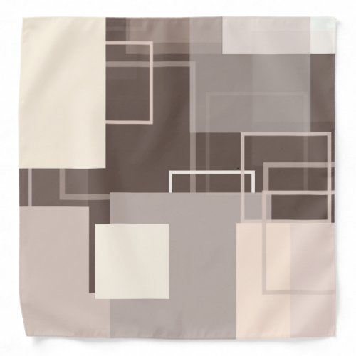 Geometric Squares _ Chocolate and Cream Bandana