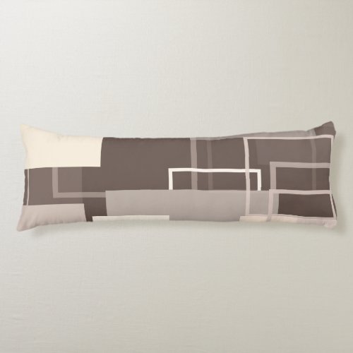 Geometric Squares _ Chocolate and Cream Body Pillow