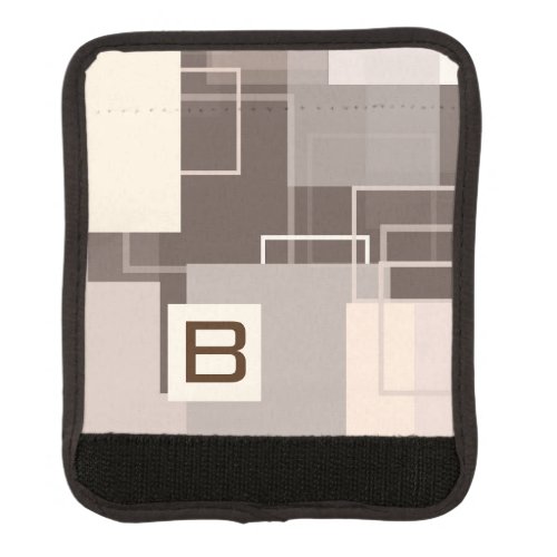 Geometric Squares _ Chocolate and Cream Luggage Handle Wrap