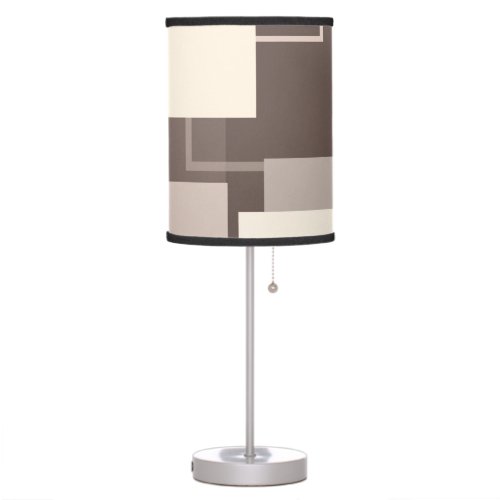 Geometric Squares _ Chocolate and Cream Table Lamp