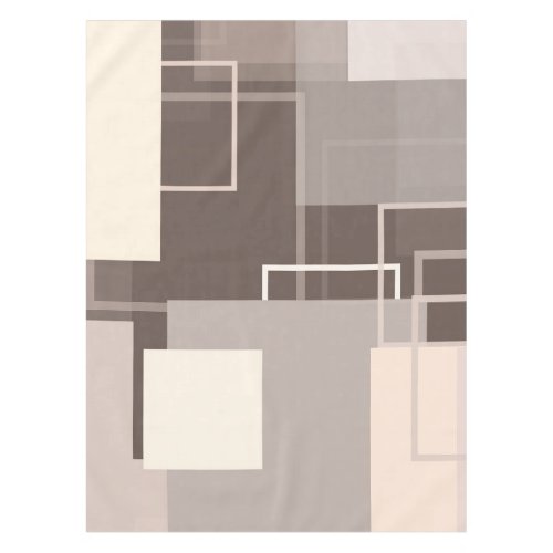 Geometric Squares _ Chocolate and Cream Tablecloth