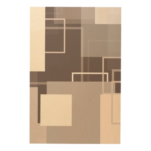 Geometric Squares _ Chocolate and Cream Wood Wall Art