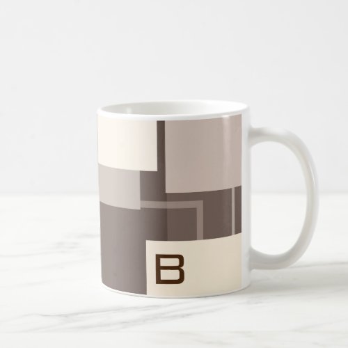 Geometric Squares _ Chocolate Cream Coffee Mug