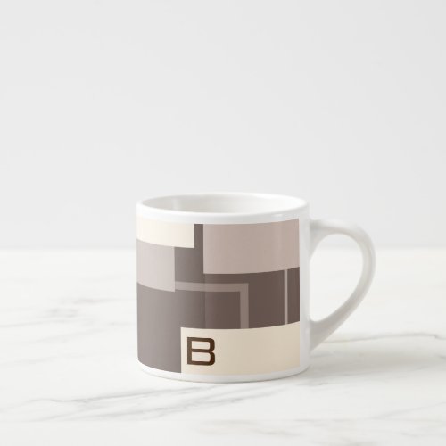 Geometric Squares _ Chocolate Cream Espresso Cup