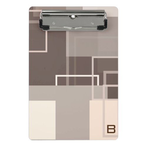 Geometric Squares _ Chocolate Cream Mini Clipboard