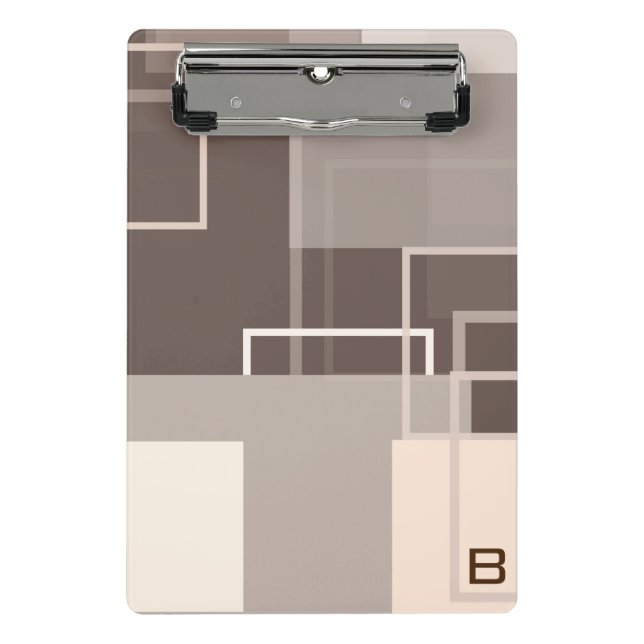 Geometric Squares - Chocolate Cream Mini Clipboard (Front)