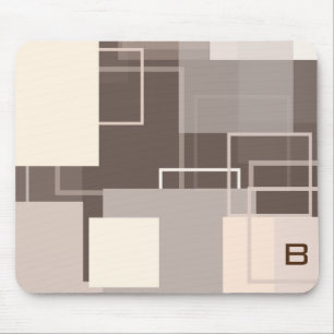 Geometric Squares - Chocolate Cream Mouse Pad
