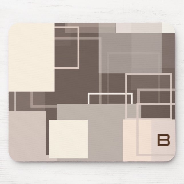 Geometric Squares - Chocolate Cream Mouse Pad (Front)