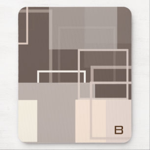 Geometric Squares - Chocolate Cream Mouse Pad