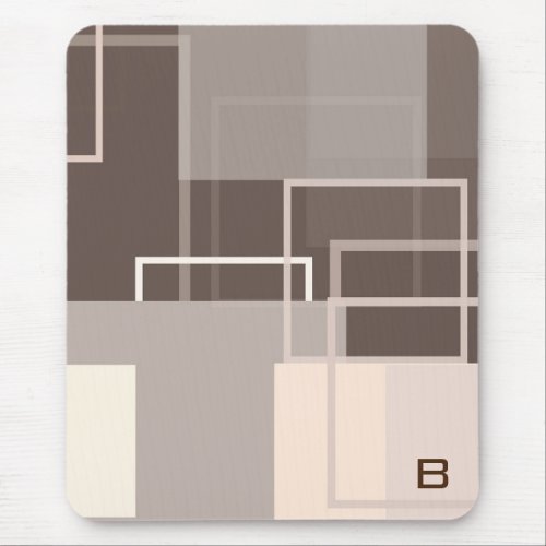 Geometric Squares _ Chocolate Cream Mouse Pad