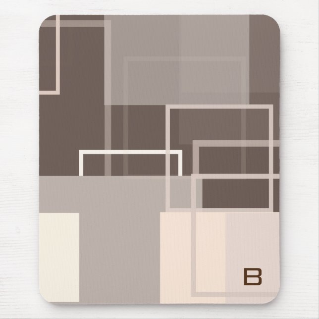 Geometric Squares - Chocolate Cream Mouse Pad (Front)