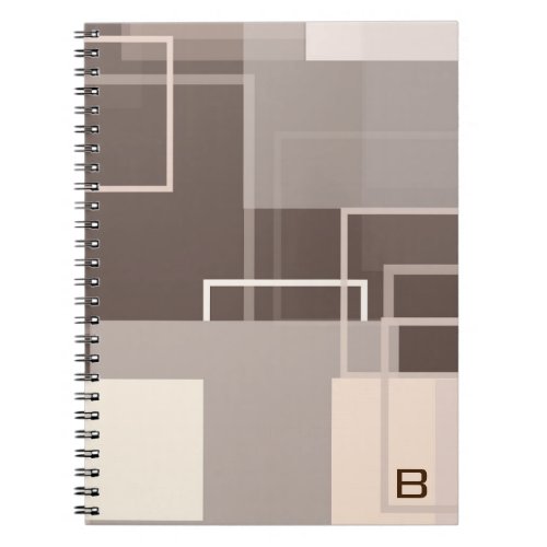 Geometric Squares _ Chocolate Cream Photo Notebook