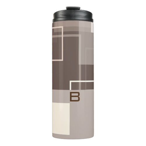 Geometric Squares _ Chocolate Cream Thermal Tumbler