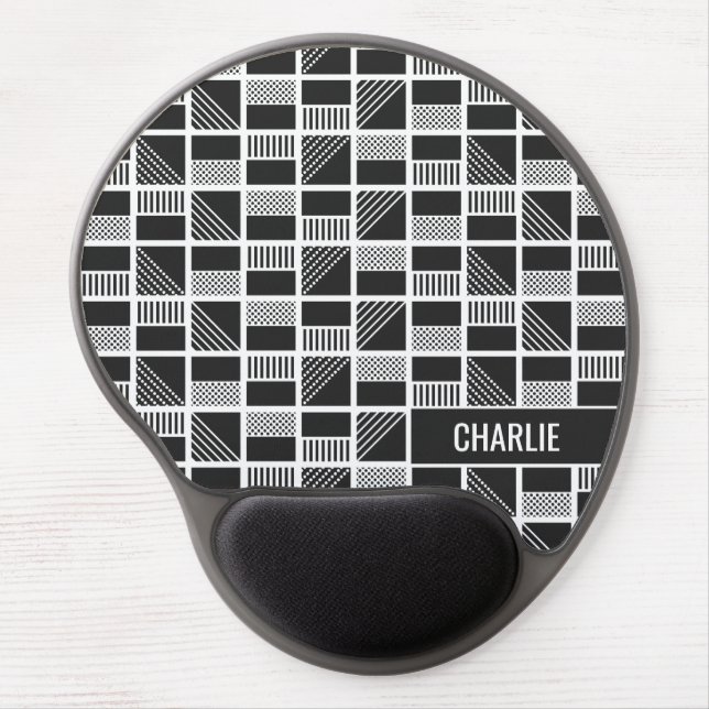 Geometric Squares custom monogram mousepad (Front)
