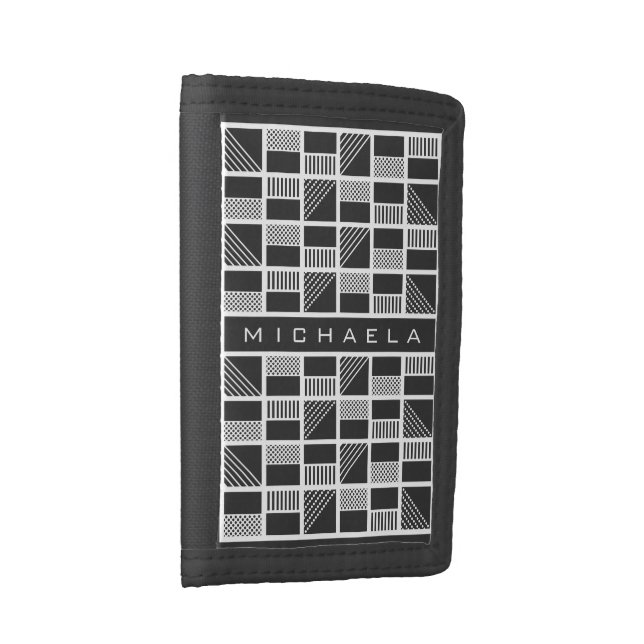 Geometric Squares custom monogram wallets (Side)