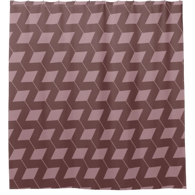 Geometric Squares/Dusty Rose Shower Curtain (Front)