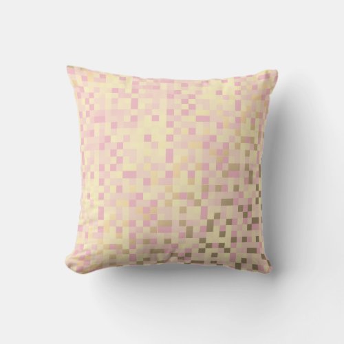 Geometric Squares Foxier Gold Pink Rose Cyber Throw Pillow