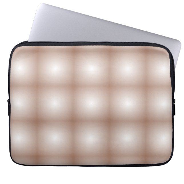 Geometric Squares with Mocha Mousse Gradient White Laptop Sleeve (Front)