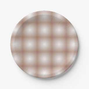 Geometric Squares with Mocha Mousse Gradient White Paper Plates