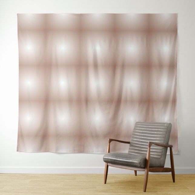Geometric Squares with Mocha Mousse Gradient White Tapestry (In Situ (Horizontal))