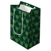 Geometric St Patricks day Celtic Triskele Shamrock Medium Gift Bag (Front Angled)