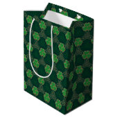 Geometric St Patricks day Celtic Triskele Shamrock Medium Gift Bag (Back Angled)