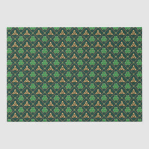 Geometric St Patricks day Celtic Triskele Shamrock Tissue Paper