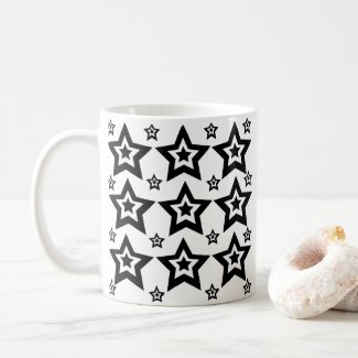 Geometric Star Black and White Geometric Star