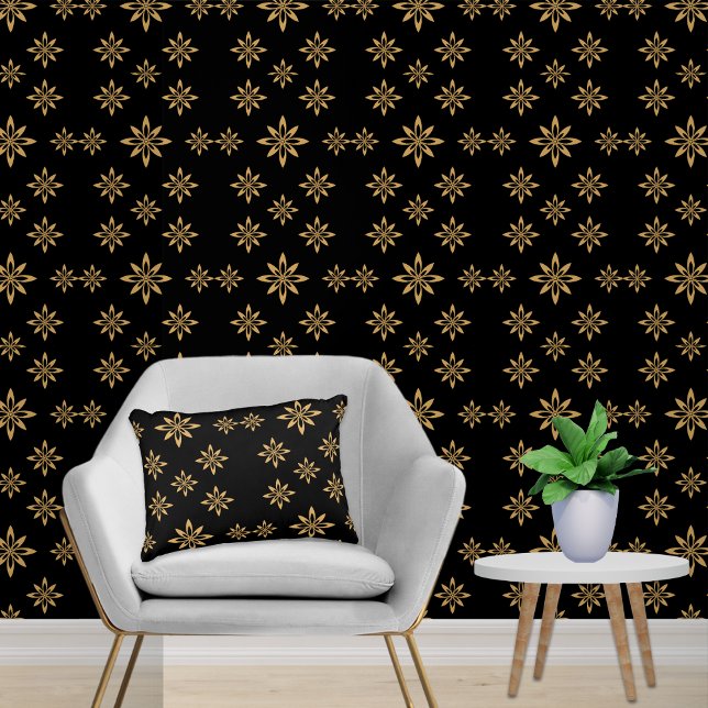 Geometric Star-like Petal Flower Repeating Pattern Accent Pillow (Creator Uploaded)