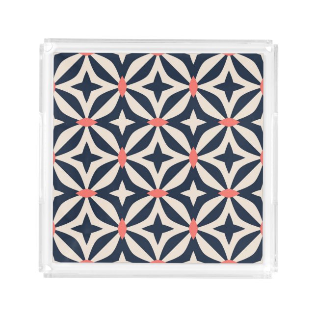 Geometric Star Pattern Acrylic Tray (Front)