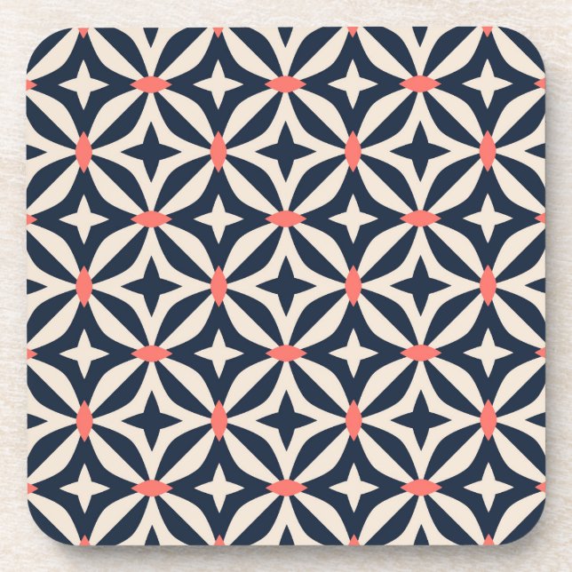 Geometric Star Pattern Beverage Coaster (Front)