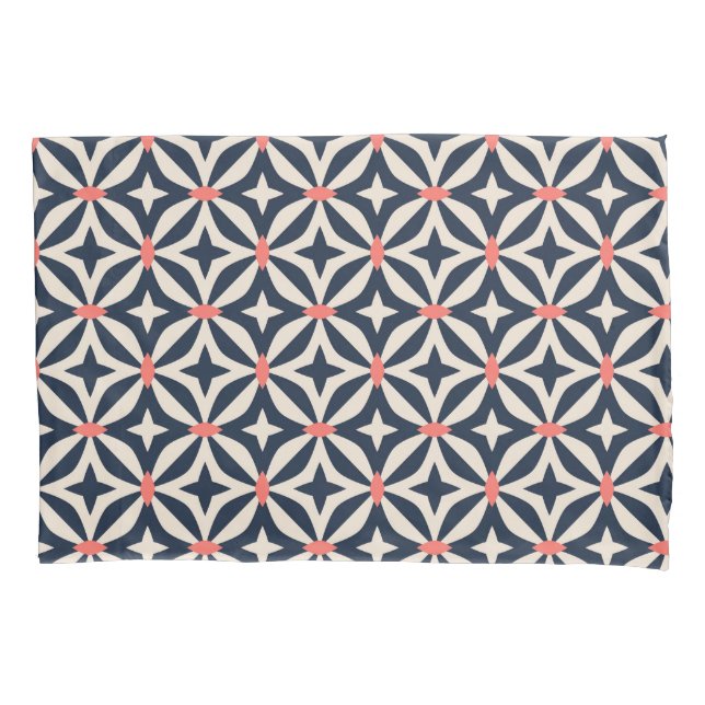 Geometric Star Pattern Pillow Case (Front-Left)